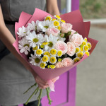 Букет из 19 крупных роз  «Грация» от интернет-магазина «ДУЙ СЮДА!»в Чите
